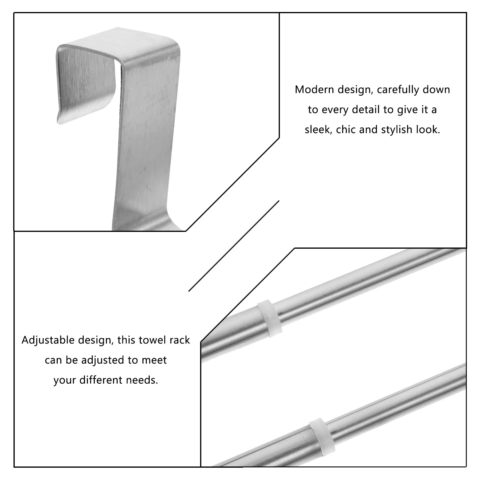 

Double Towel Bar Adjustable Bathroom Towel Rack Modern Design Bathroom Accessories Kitchen Laundry Room Organizer