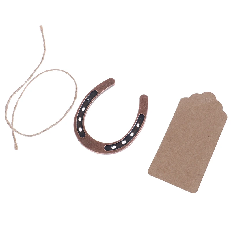 1 PC 60*70mm Metal Horseshoe Table Centerpieces Kraft Paper Tag Bronze Party Favor Supply Wedding Gifts Souvenirs