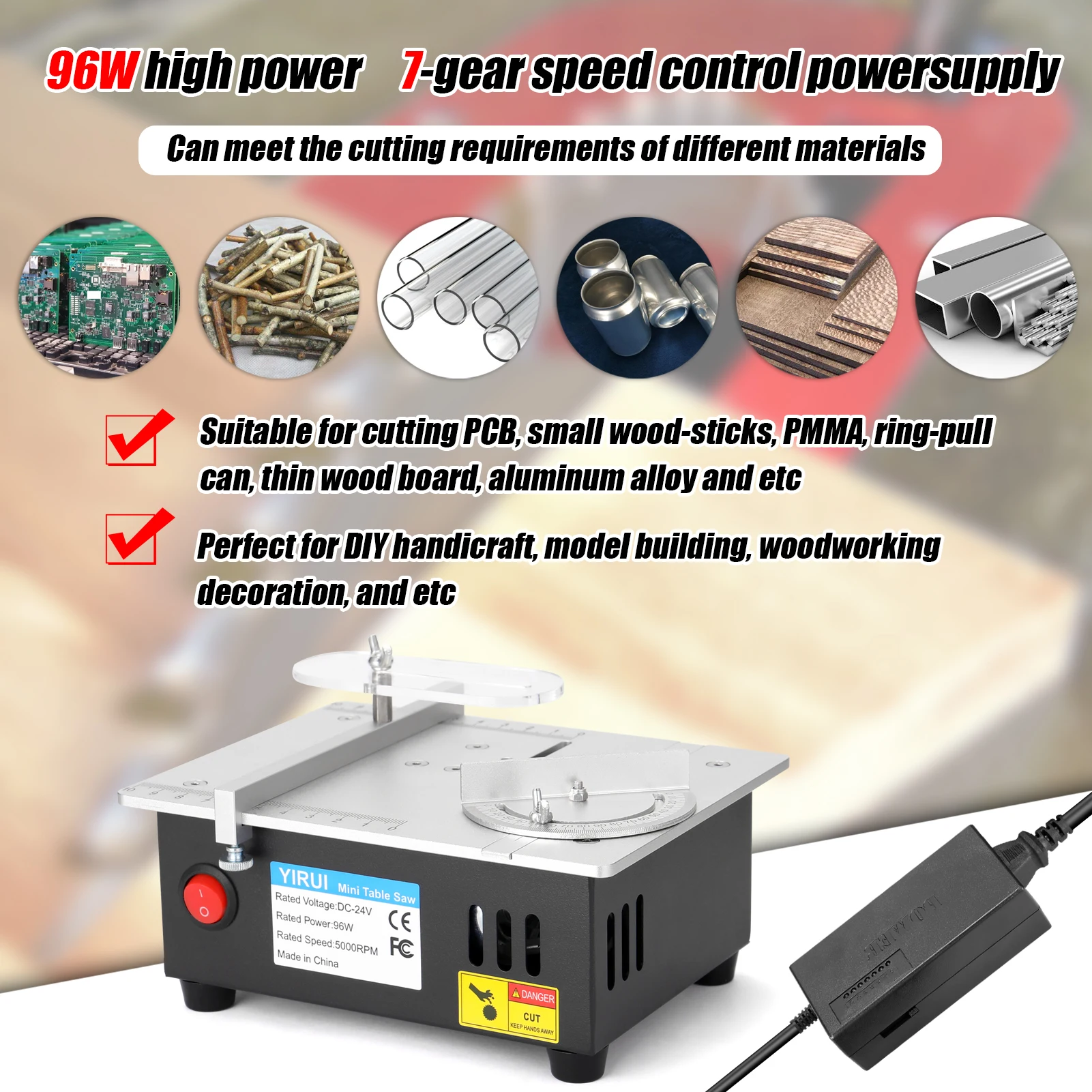 Mini Table Saw DIY Desktop Cutting Machine lift saw PCB blade Precision Desktop Micro Small Chainsaw Alloy Model