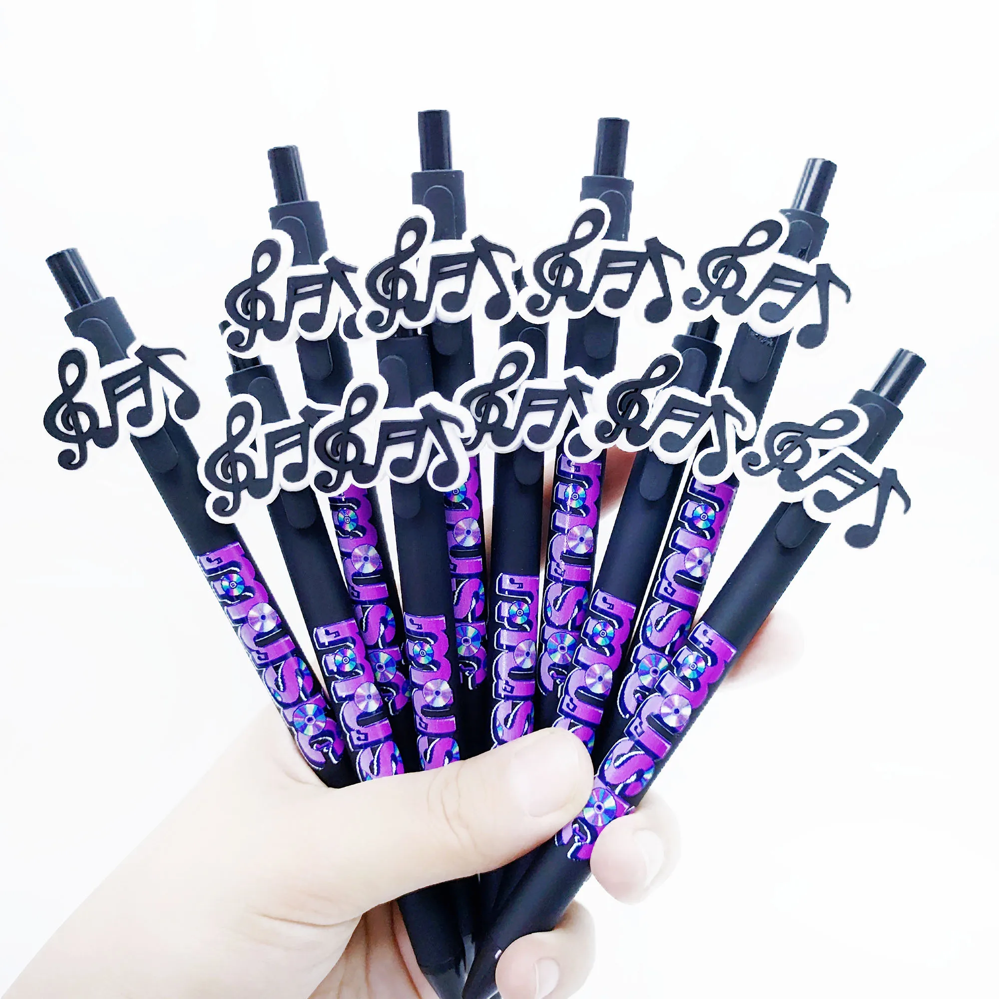 

10/15 шт. шариковые ручки с музыкальной тематикой для студентов, обучающие канцелярские принадлежности, подходящие для офисных встреч, письменных и прессования ручек.