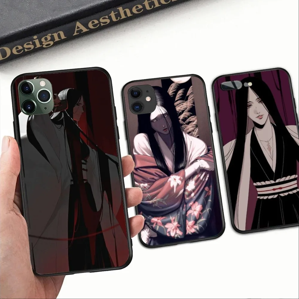 Bleach Unohana Mobile Cell Phone Case for iPhone 15 14 13 12 11 XS X 8 7 6 Plus Mini Pro Max SE 2022 Black Phone Cover Funda