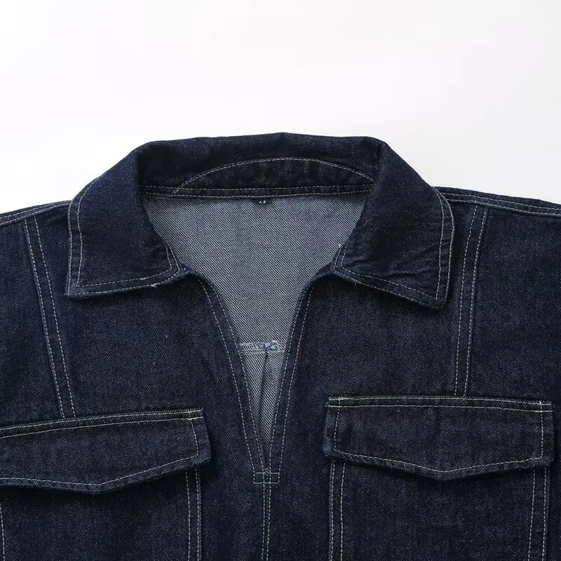 

Spring 2024 Women's Faion ort Denim irt Versatile Design Straight Cut ort Sve Other Material 00% Spring New Arrival
