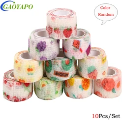 10Pcs/Set 2.5cm Wide Colorful Elastic Self- Adhesive Bandage Finger Tape,First Aid Wrap Bandage,for Wrist Ankle Sprain,Swelling