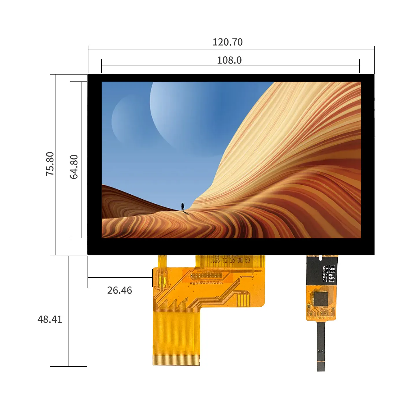 5 inch TFT LCD Display HD 5.0 Inch 800*480 Resolution Driver-Free 40Pin Universal RGB IPS Full-View Color Screen GT911