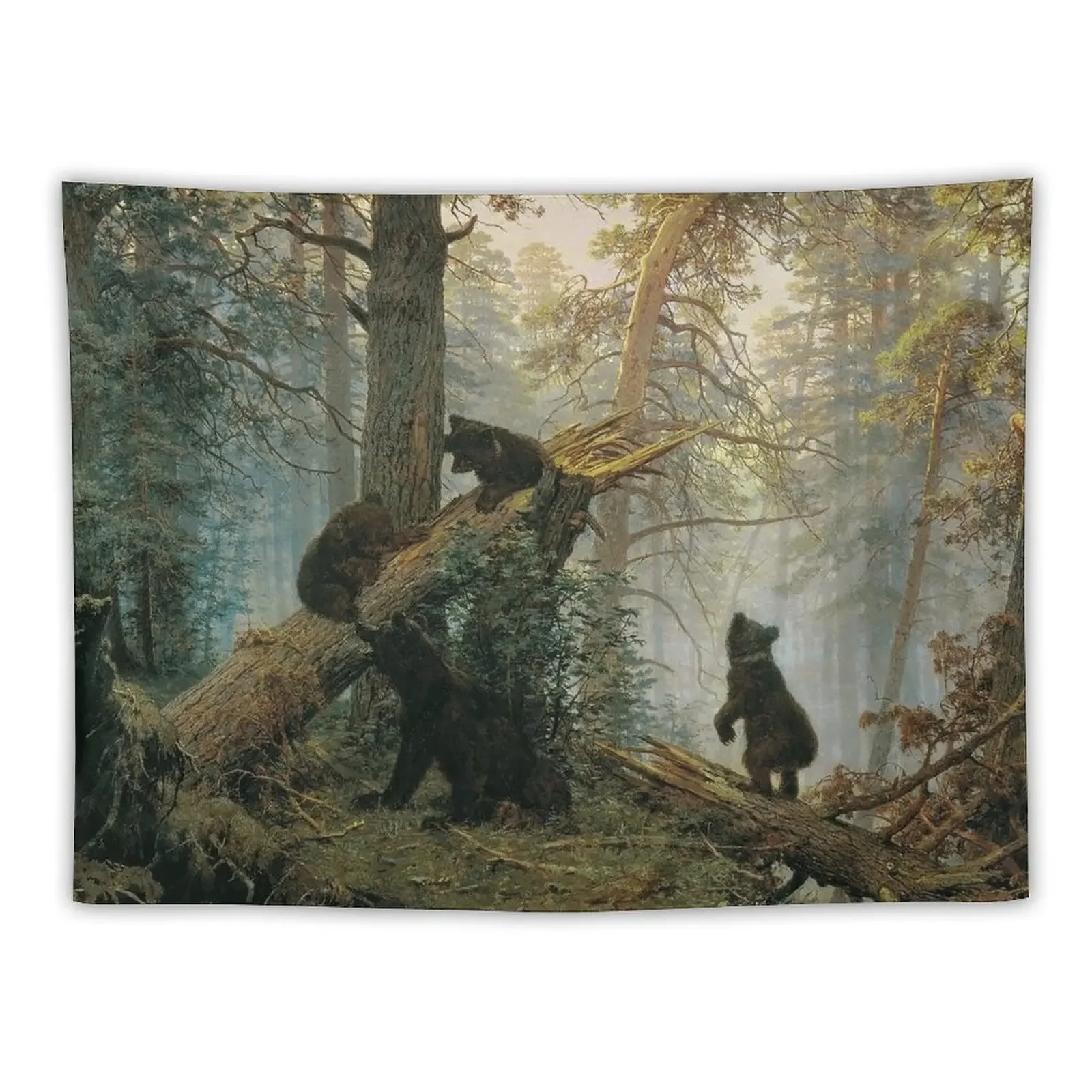 

Morning in a Pine Forest - Ivan Shishkin - 1889 Tapestry Cute Room Things Tapete For The Wall Custom Tapestry