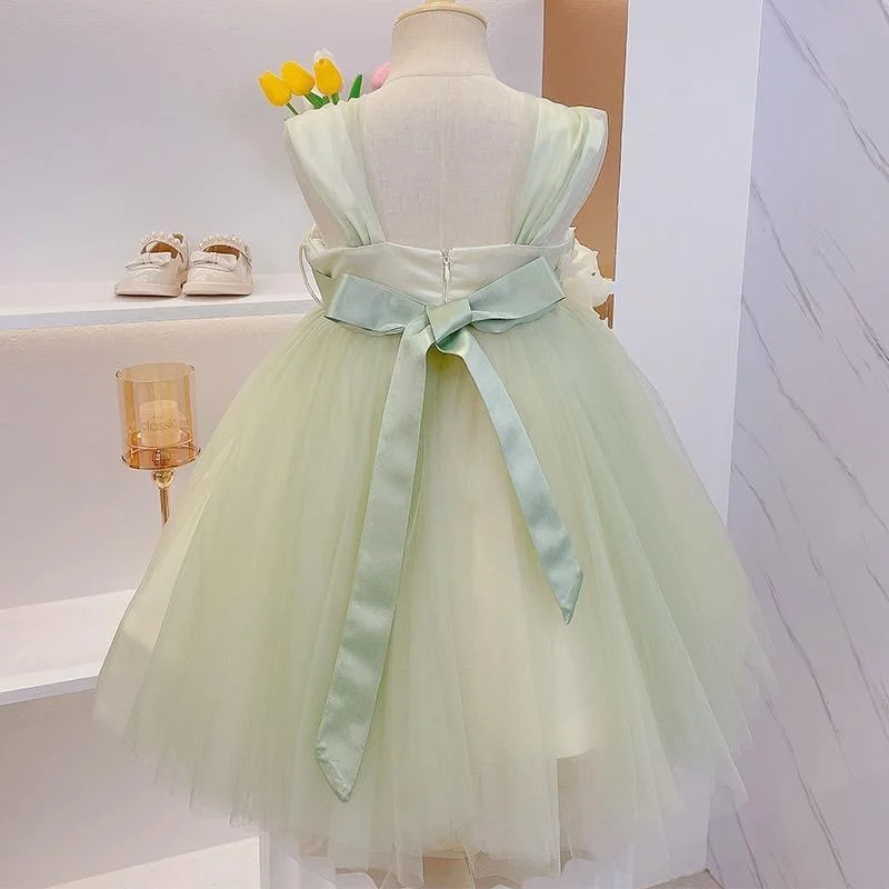 Baby Girl Princess Tulle Strap Tutu Dress Flower Infant Toddler Child Summer Vestido Party Birthday Pageant Baby Clothes 1-12Y
