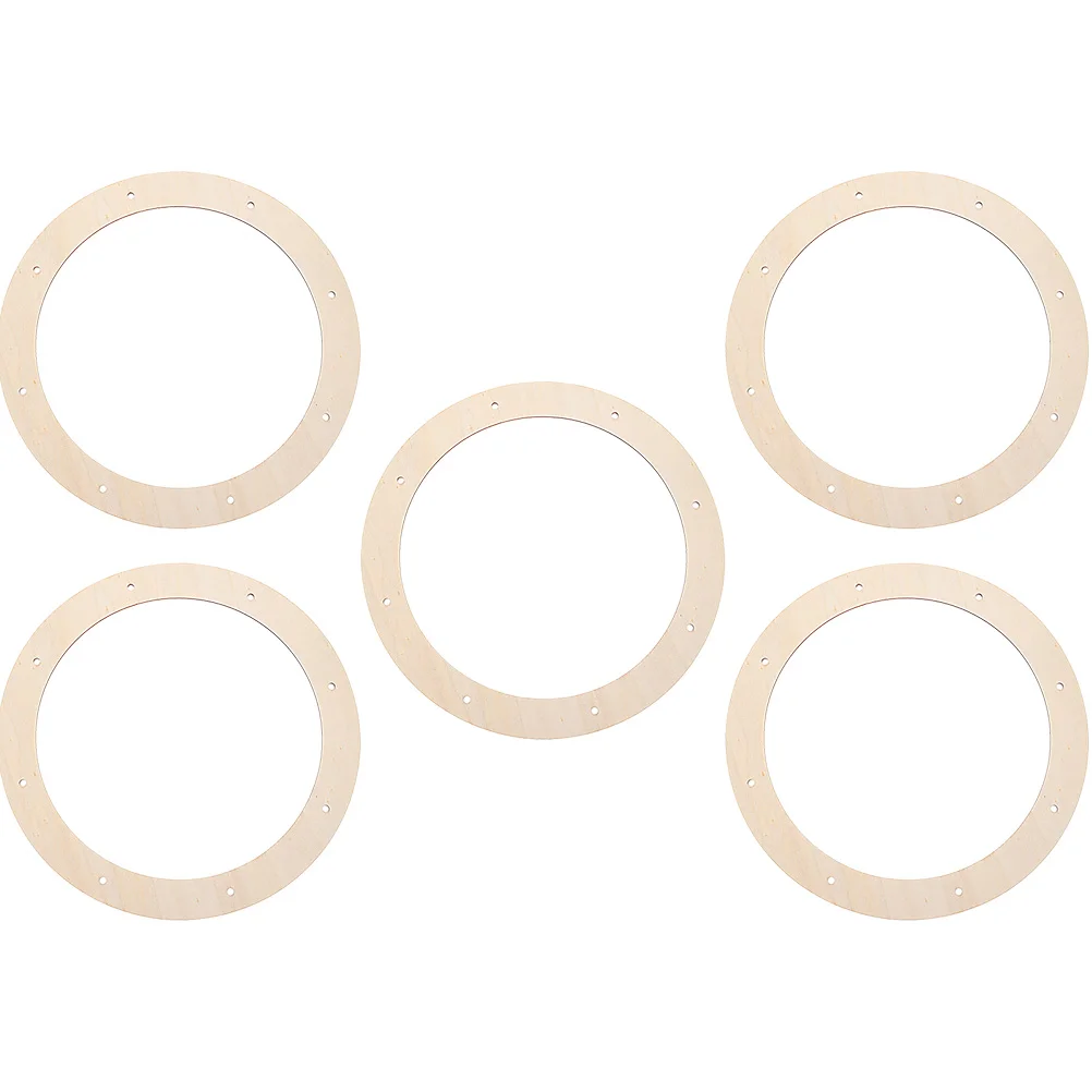 

5 Pcs Wreath Making Ring Christmas Halloween Wooden Frame DIY Holiday Wedding Garland Decoration (6pcs) Hoops for Crafts