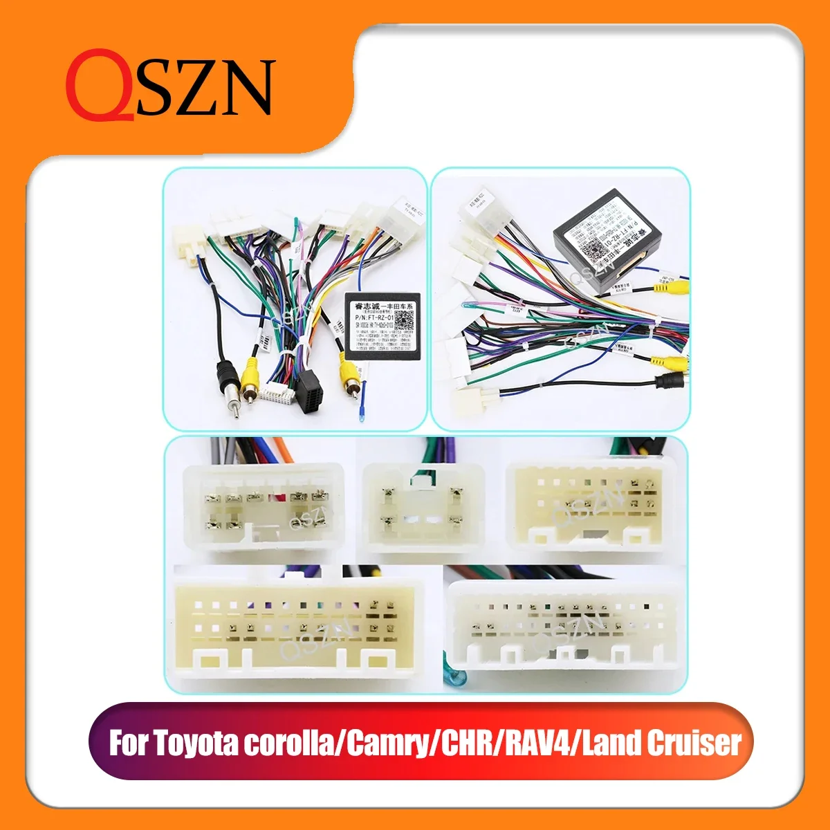 Canbus Box FT-RZ-01 FT-RZ-02 Do Toyota corolla/Camry/CHR /RAV4/ LAND CRUISER Z Wiązką przewodów Kabel zasilający Android Radio samochodowe