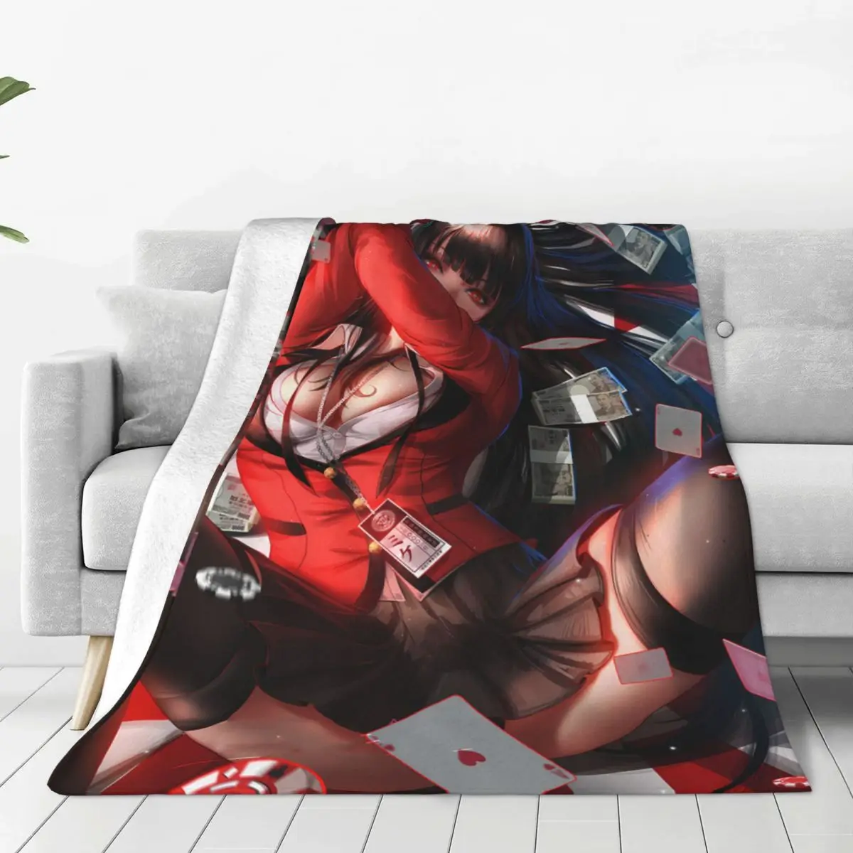 Custom Anime Print Flannel Blanket – Personalized, Non-Pilling Cozy Throw for Living Room, Bedroom, Sofa, and Picnics