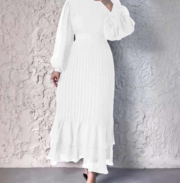 Elegant Party Dresses Women French Autumn Casual Mesh Splicing Fashion High Waisted Pleated Party Evening Dresses Midi Dresses