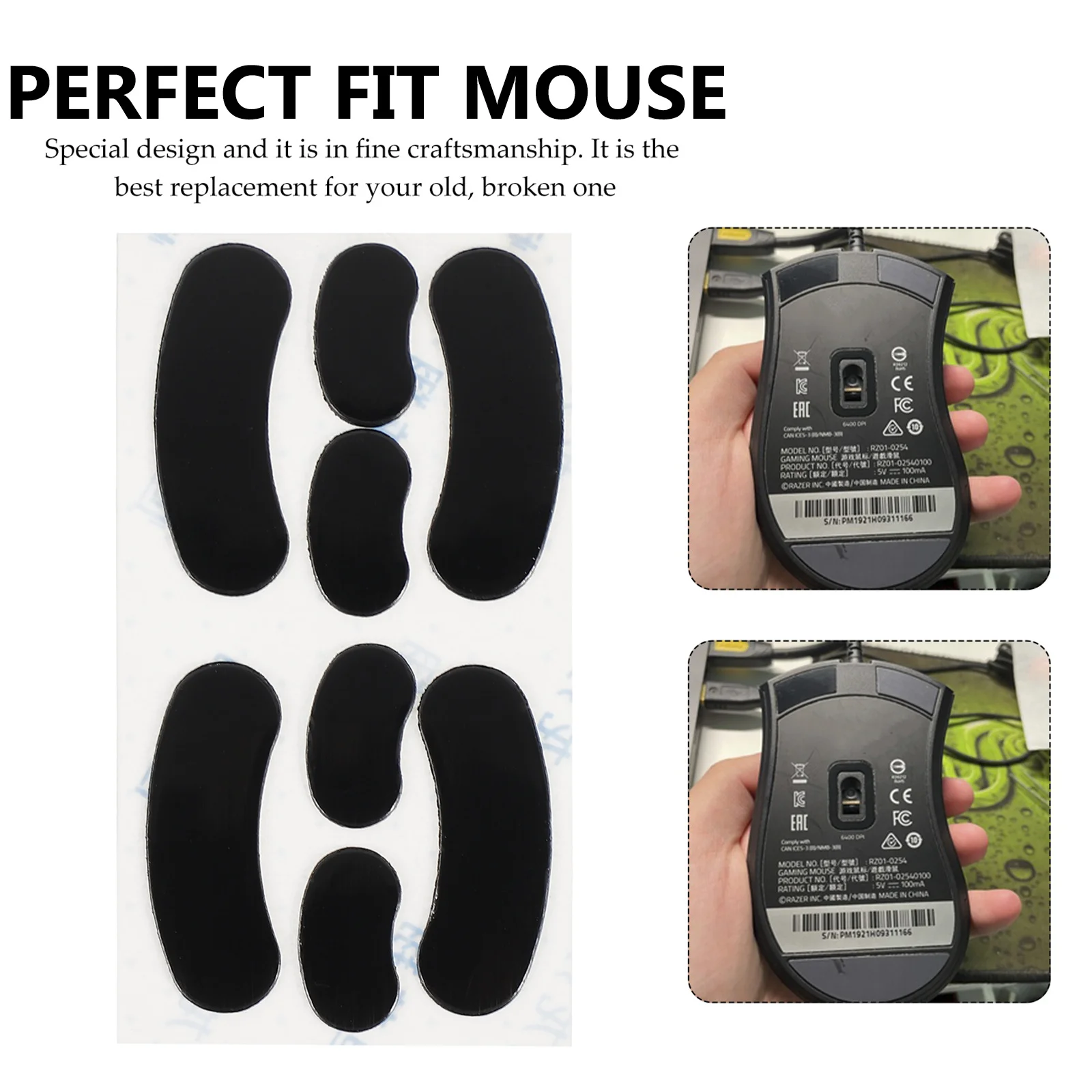 

2 set Silicone Mouse Feet Replacement Smooth Non-Sticky High Softness Wear Resistant For Computer Mouse Skates Gaming Mice Feet