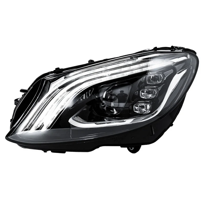 Suitable For Special 15-21 Mercedes-Benz C-Class W205 Headlight Assembly Modified Three Stripes Maybach Style LED Lens Daytime R