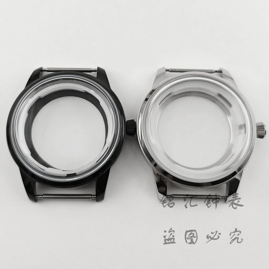 PVD Black 40mm Stainless Steel Silver Rose Gold Black Cocktails Arched Glass Watch Case Fit NH35 NH38 7S26 4R35 4R38 Movement