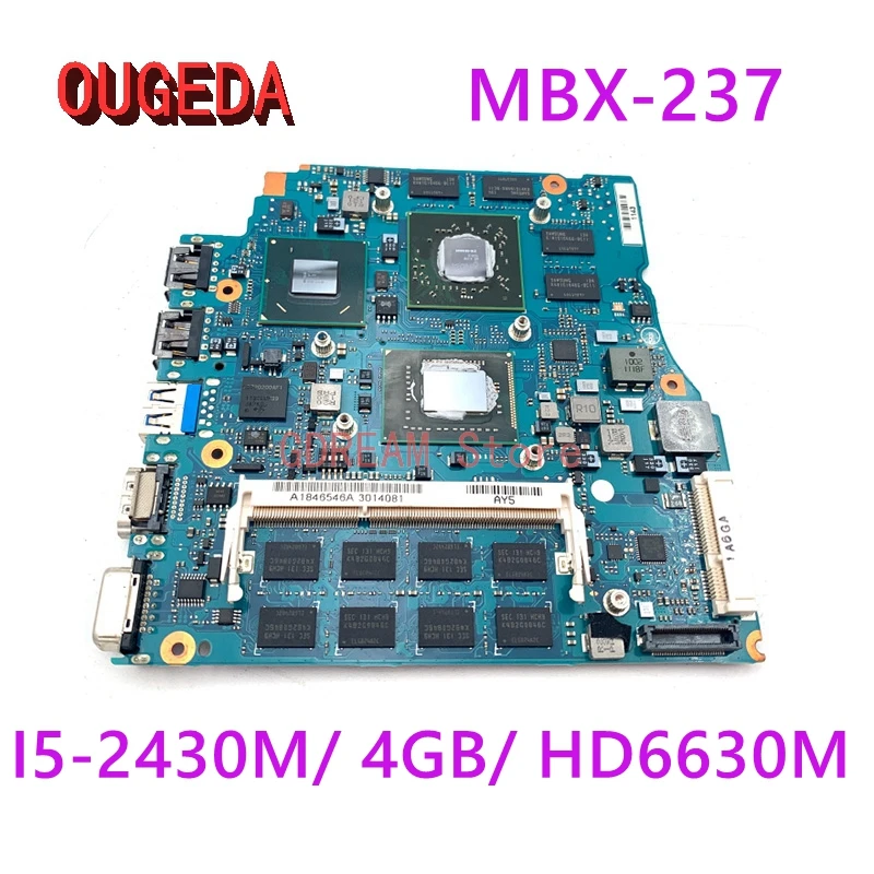 

OUGEDA Original for SONY MBX-237 laptop motherboard I5-2430M 4GB HD6630M 1GB A1846546A V032 REV 1.2 main board