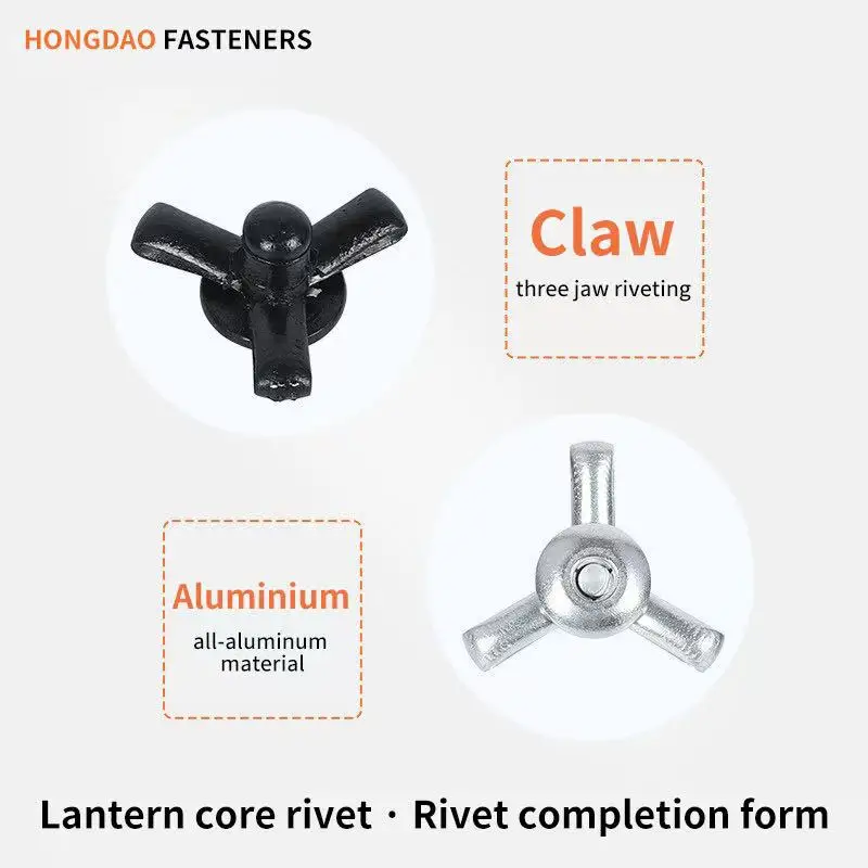 Aluminum Alloy Core-Pulling Pull Rivets Claw Rivets Folding Lantern Type Blind Rivet Assorted Sizes M3.2-M6.4