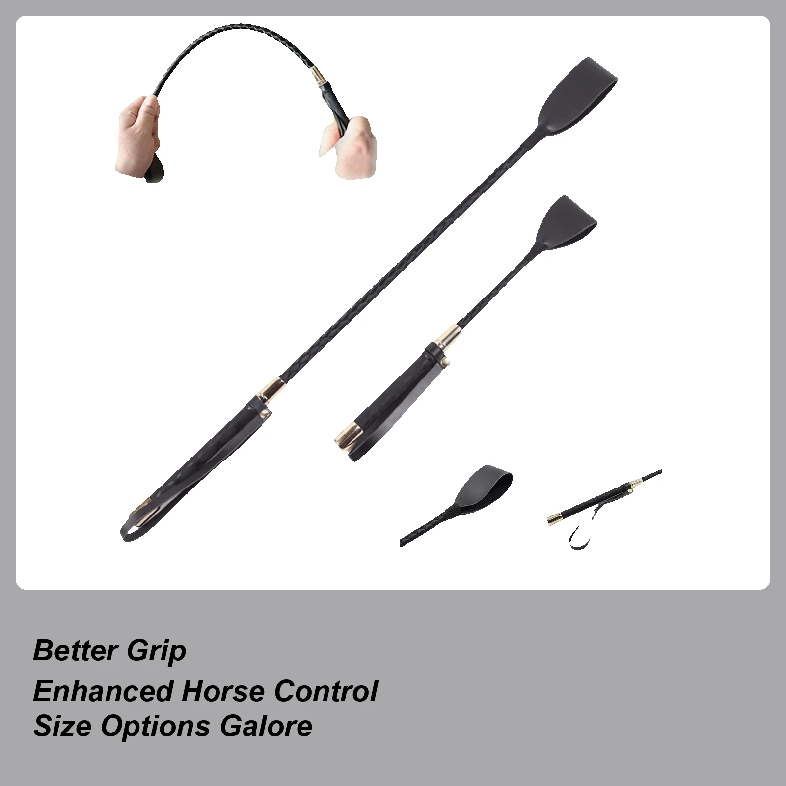 Riding Crop Durable Equestrian Training PU Leather Outdoor Portable Pointer Lightweight Non Slip With Handle Horse Whip Racing