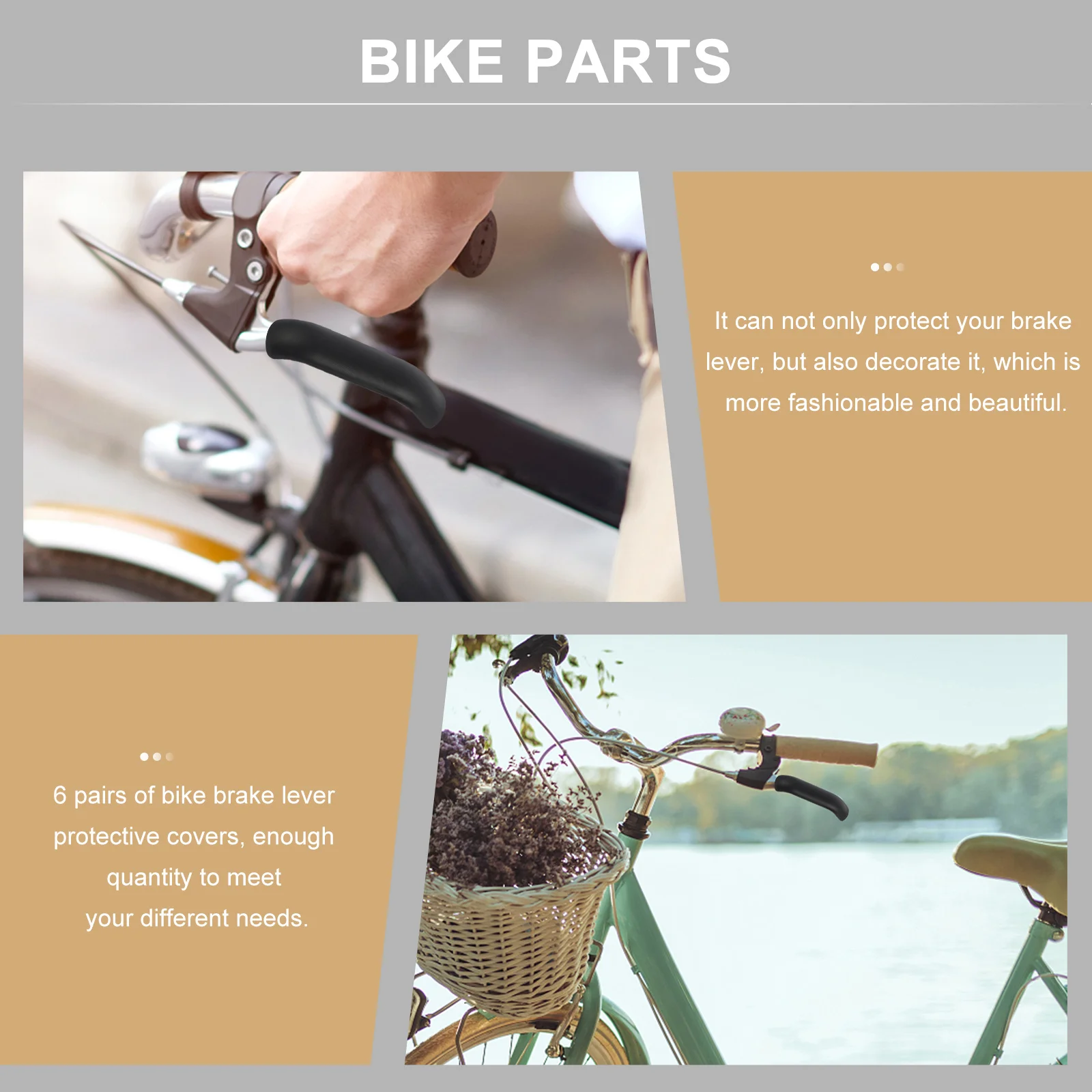 

Brake Handle Cover 6 Pairs Silicone Brake Lever Protective Cover For Bike Parts Ride Protection Comfort Grip