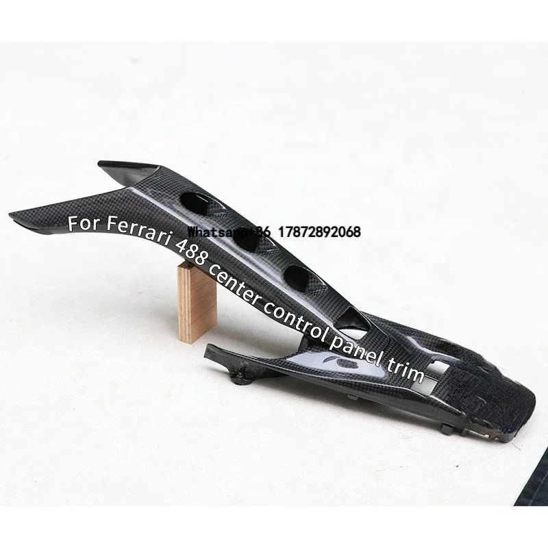 Car Modified Dry Carbon Fiber Interior Center Control Cover Trim for 488 Center Control Panel Decorative Trim