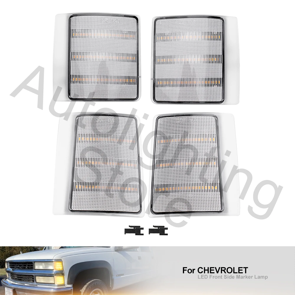 2pcs Fender Side Marker Turn Signal Lights for GMC Suburban C1500 C2500 C3500 K1500 K2500 K3500 Yukon 1994-2000