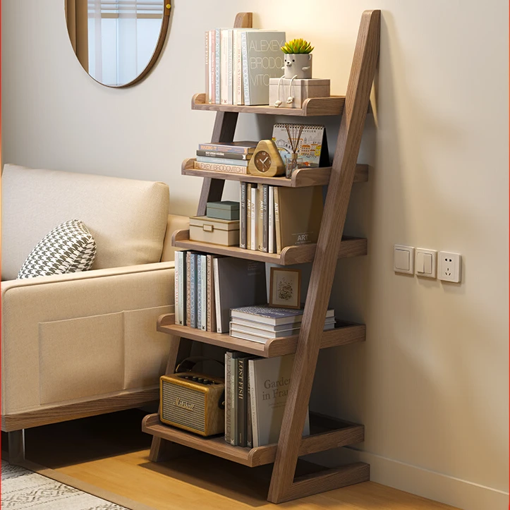 Solid wood bookshelf shelf floor-to-ceiling children's simple vertical multi-layer bookcase household living room