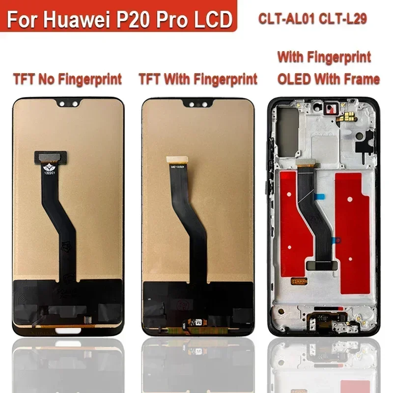 OLED Screen For Huawei P20 Pro LCD CLT-L09 CLT-L29 Display For Huawei P20 Pro LCD Touch Screen Digitizer Assembly Replacement