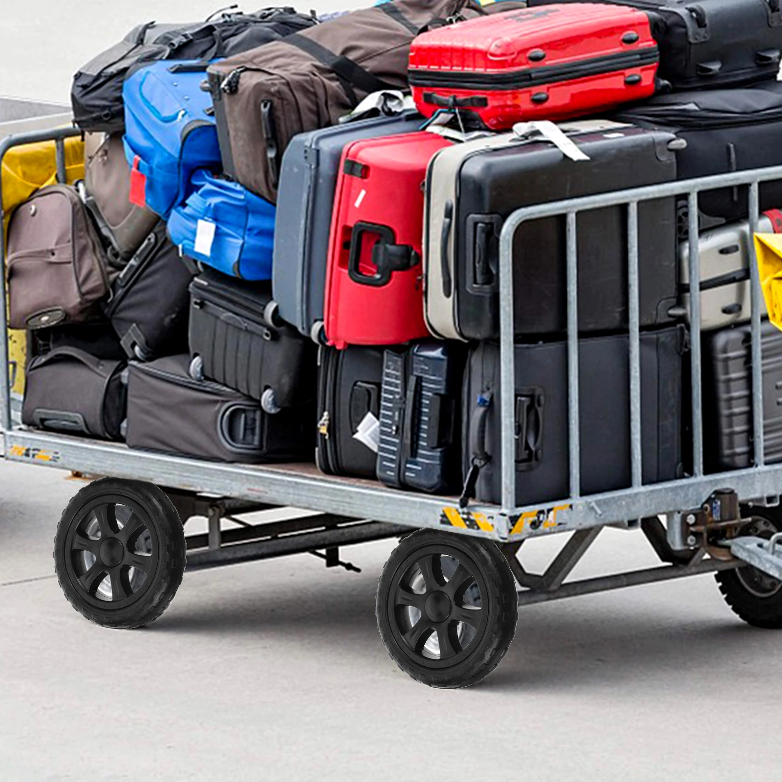 

2pcs Shopping Wheels 6 Inch Replacement For Folding Grocery Cart Plastic Utility Cart Wheels Smooth Rolling Laundry Trolley