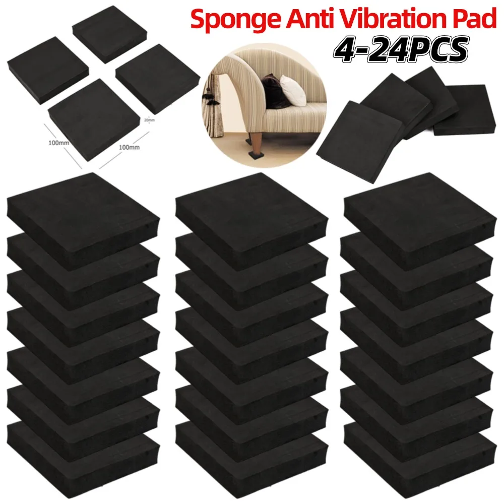 4-24pcs Washing Machine Anti Vibration Pad Shock Proof Square Non Slip Foot Refrigerator Floor Furniture Protectors Mat 10*10cm