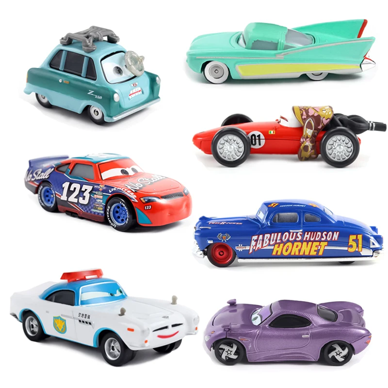 Disney Pixar Carros 2 Carros 3 Lightning McQueen Flo Nº:123 Dr. Champion 1:55 Veículo Diecast de Metal Liga Brinquedos Presentes de Aniversário para Crianças