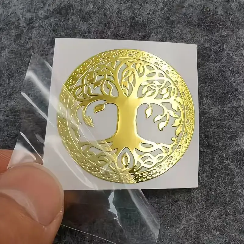 100PCS  Personalize 3D DTF Transfer Sticker Gold Silver Crystal self-adhesive Business Logo Embossed Decal Waterproof Name