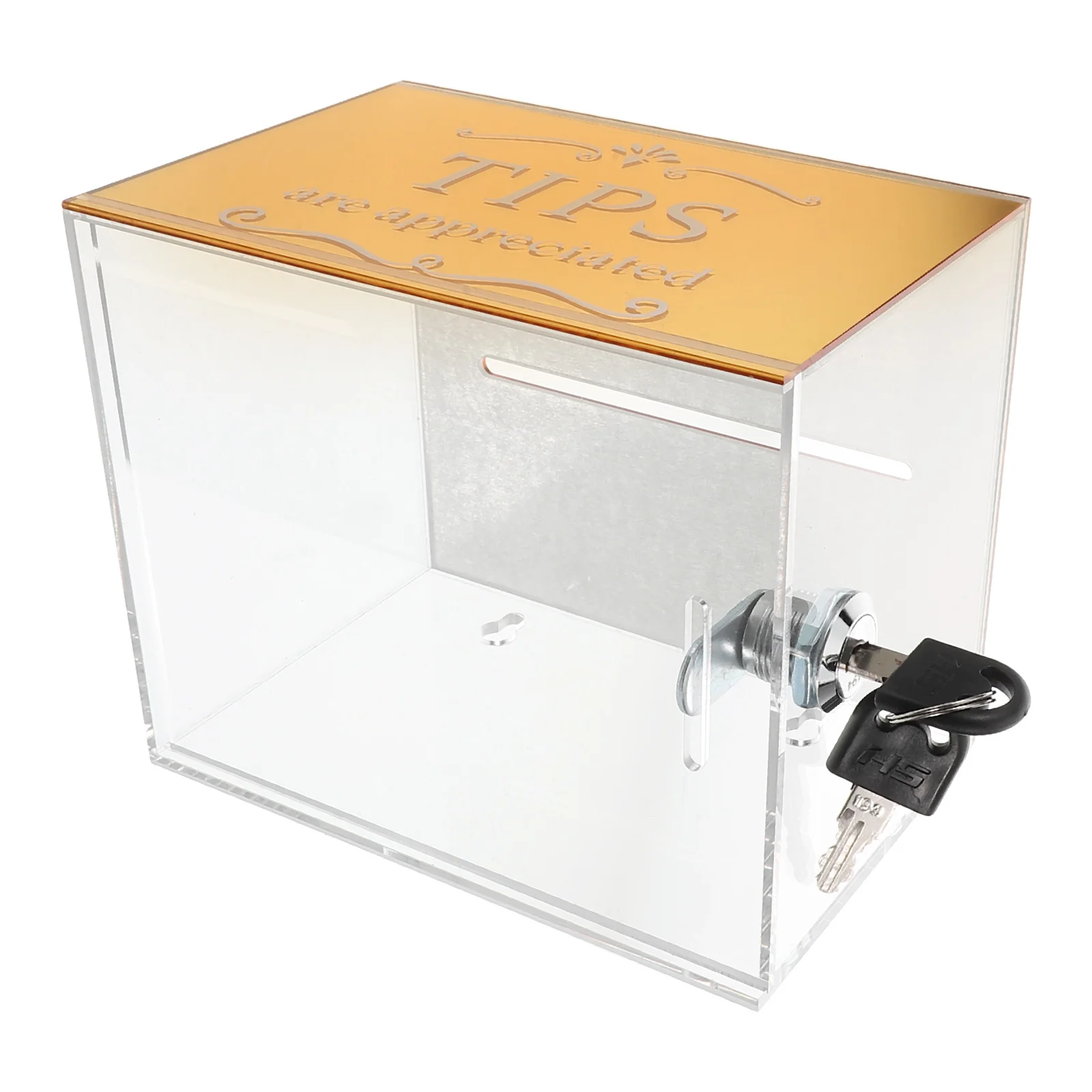

Acrylic Tip Collection Box Lock Large Capacity Clear Suggestion Donation Raffle Money Storage Cash Box for Bars Restaurants