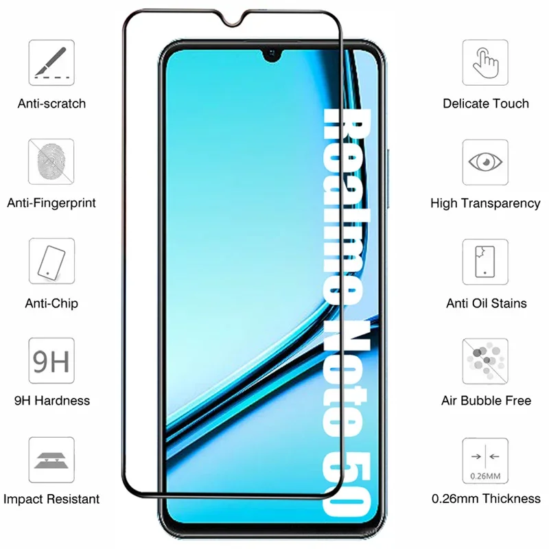 5PCS HD Tempered Glass For Realme Note 50 GT 2 Pro 5 Screen Protector For Realme GT Neo 5 SE 3T 3 2T 2 5G Master Edition Glass