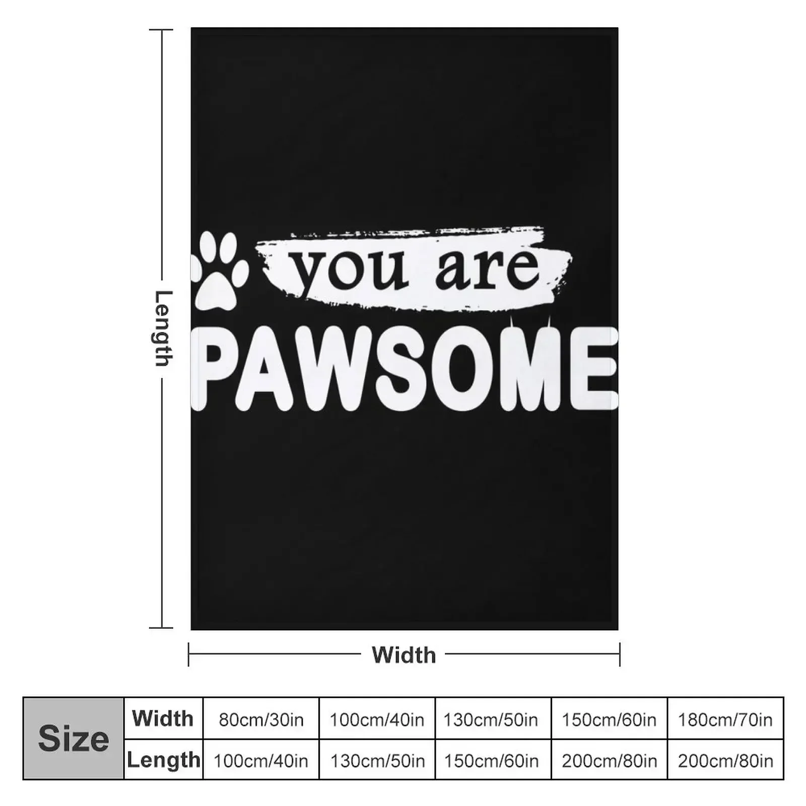 You Are Pawsome, cartoon comic, cat vintage, dog vintage, pawsome cat, pawsome dog, Throw Blanket Flannels Custom Blankets