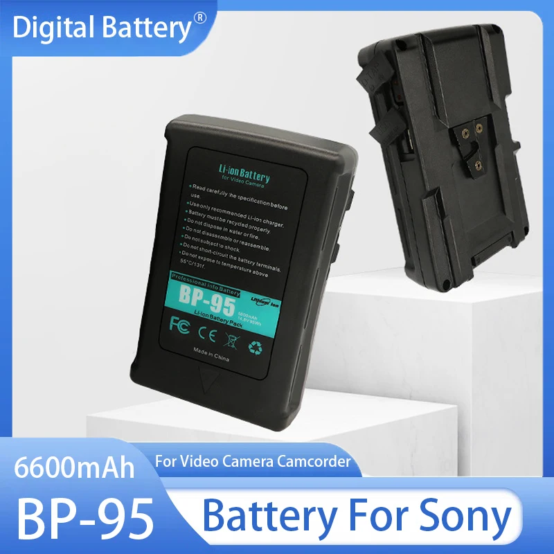 

95Wh BP-95 6600mAh V Mount/V-Lock Battery For Sony Video Camera Camcorder Broadcast Video Light Blackmagic Rechargeable Battery