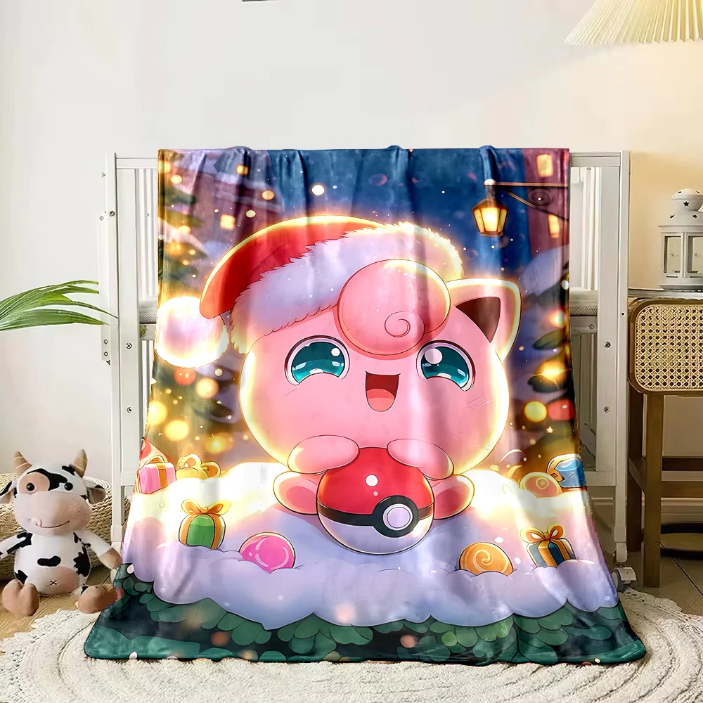 Pokemon Jigglypuff Flannel Blanket Cartoon Baby Girl Throw Soft Fluffy Blanket Plush Warm Home Sofa Decor Kid Boy Girl Gift