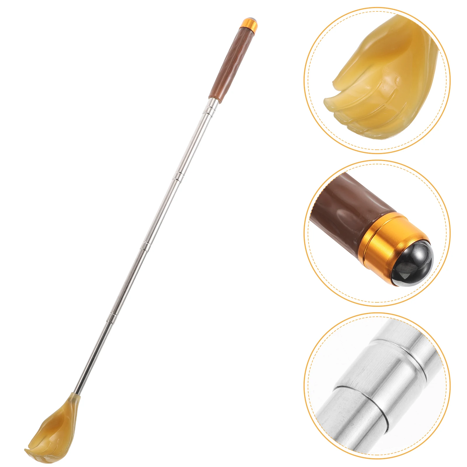 

Telescoping Back Scratcher Extendable Itch Scratcher For Neck Shoulders Portable Comfort Grip Durable Metal Back Massager Tool