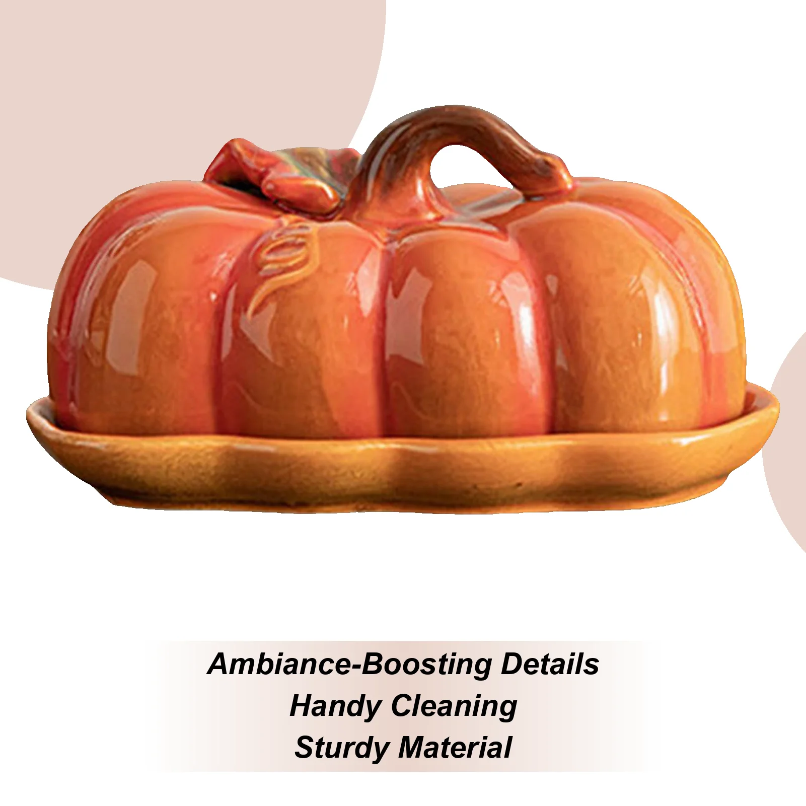 

Butter Dish With Lid Halloween Pumpkin Plate Halloween Butter Dish With Lid For Kitchen Dining Room Fall Centerpiece