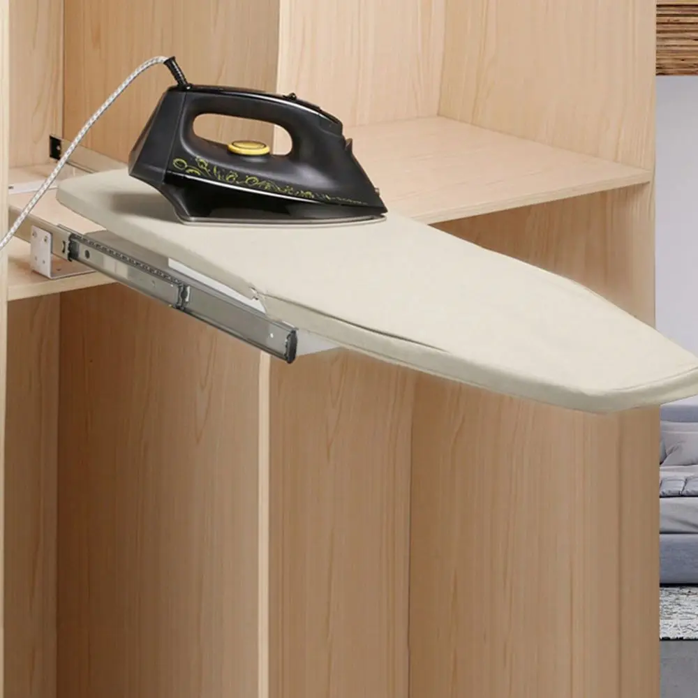 Ironing Board With 180 Rotation, Khaki Retractable Ironing Board WallMounted Ironing Board For Cabinet, Closet 99 Lbs Capacity,