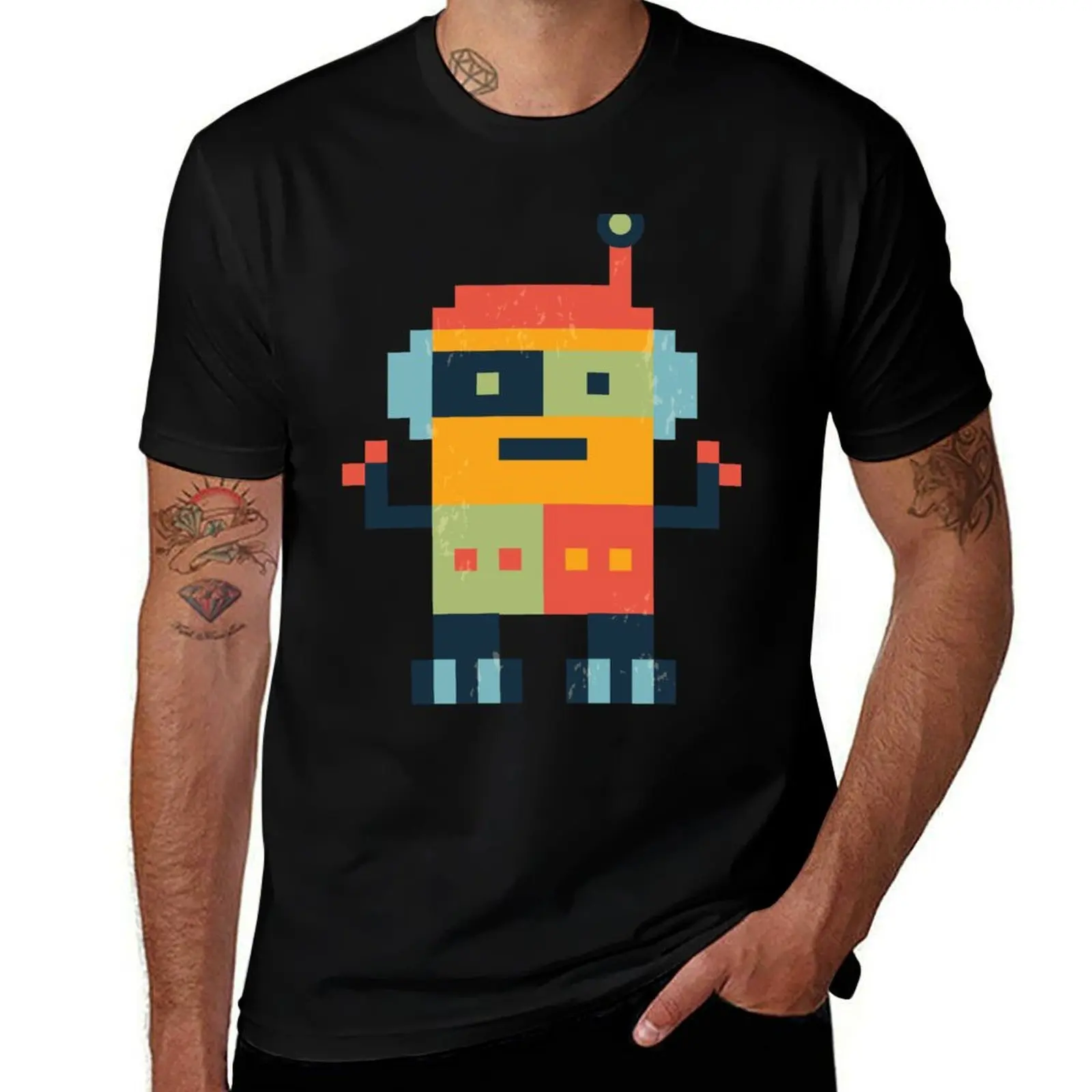 

Happy Robot T-Shirt cotton t shirts high quality t shirts for man cotton T-Shirt