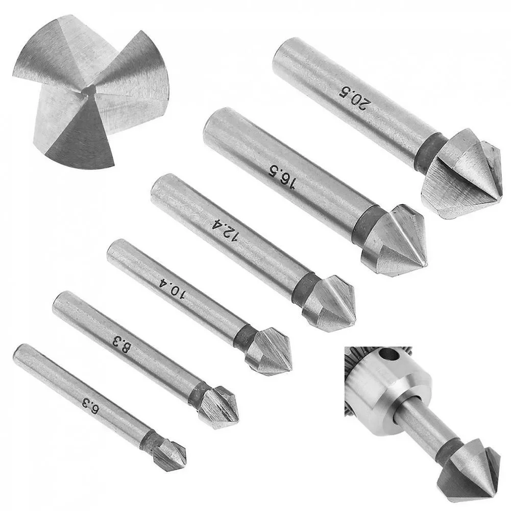 

Long Lasting and Reliable Cobalt Steel Countersink Drill Bit Set 6pcs 90 Degree 3 Flutes Sizes 6 3mm to 20 5mm