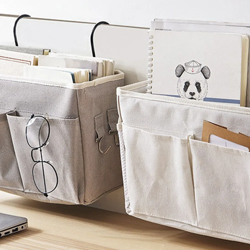 

Bedside Hanging Organizer Storage Bag Multifunction Sundries Organizer Book Storage Pouch for Dorm Baby Bed (Grey)