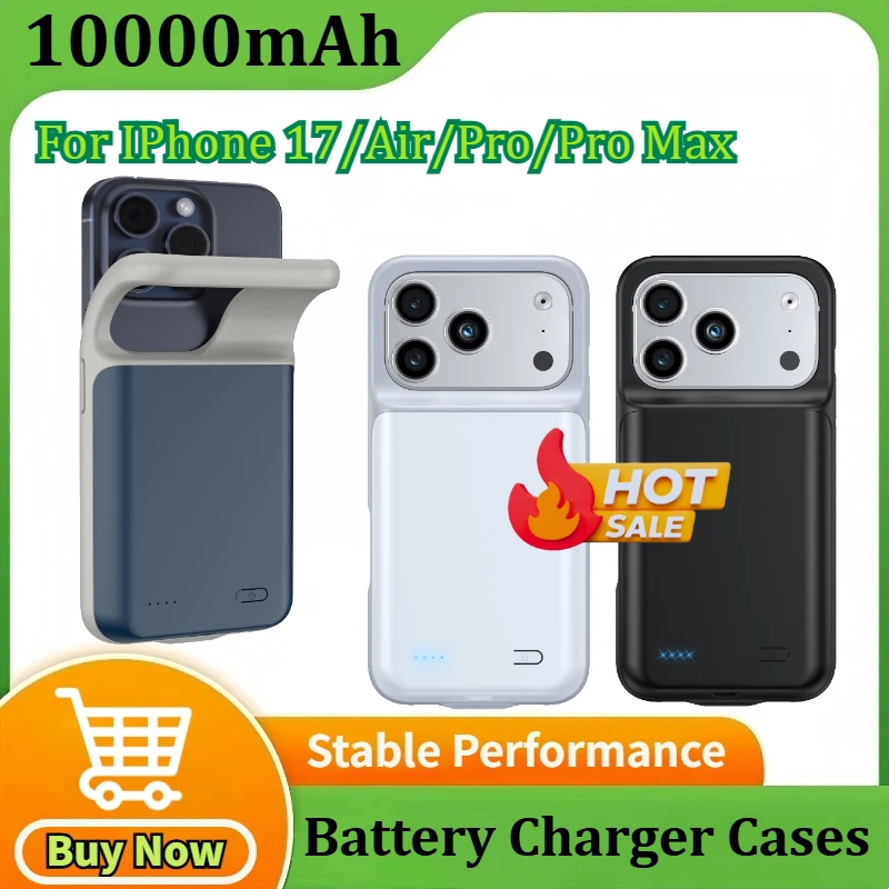 

10000mAh Battery Case for IPhone17/Air/ Pro/ Pro Max External Battery Portable Charger Backup Case Mobile Phone Accessories