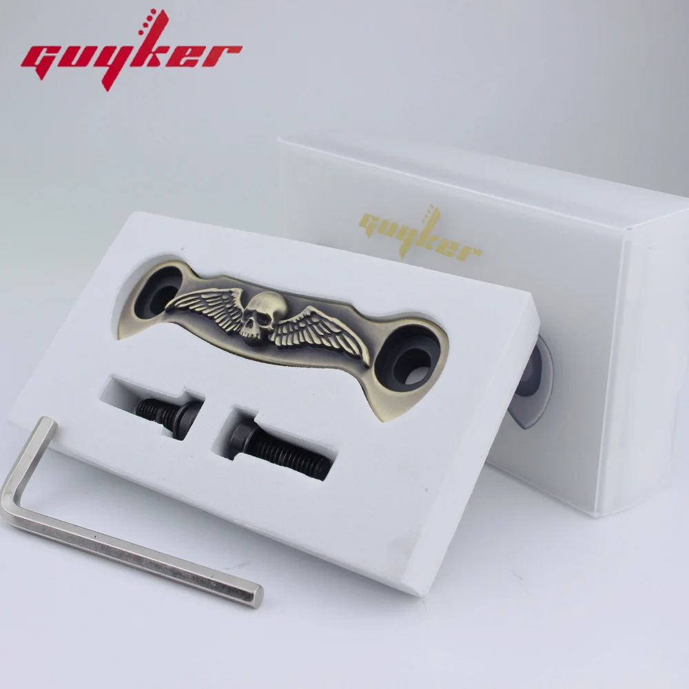 GUYKER Electric Guitar Bridge Stop Bar Tailpiece Skeleton Wings With Studs For EPI LP SG Guitar Four Colors Available