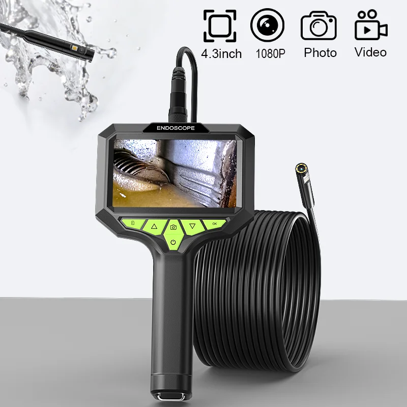

4.3''Handheld Endoscope HD Camera Borescope with LED Waterproof For inspection Car pipeline 1-15M 1080P Single Dual Triple Lens