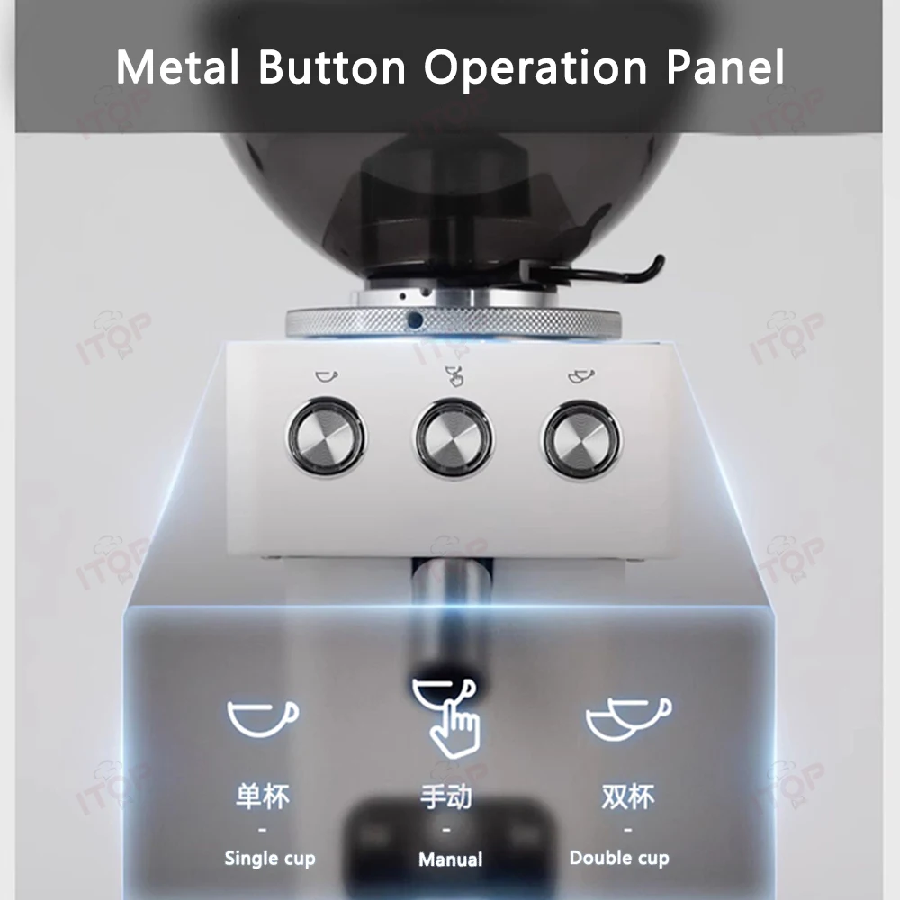 ステンレス鋼のコーヒーグラインダー,フラットバー,度の痛みの調節用,280g,粉末製品IT-9015A, 60mm