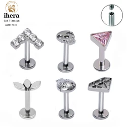 G23 Titanium Punk Skull Piercing Stud Earrings ASTM F136 16G Women and Men Ear Cartilage Tragus Helix Conch Piercing Jewelry