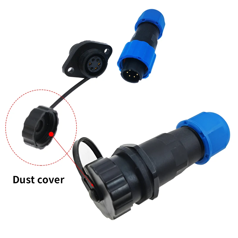 Waterproof connector IP68 SP13 2 Pin 3pin 4pin 5pin 6pin 7pin cable connectors Plug and socket