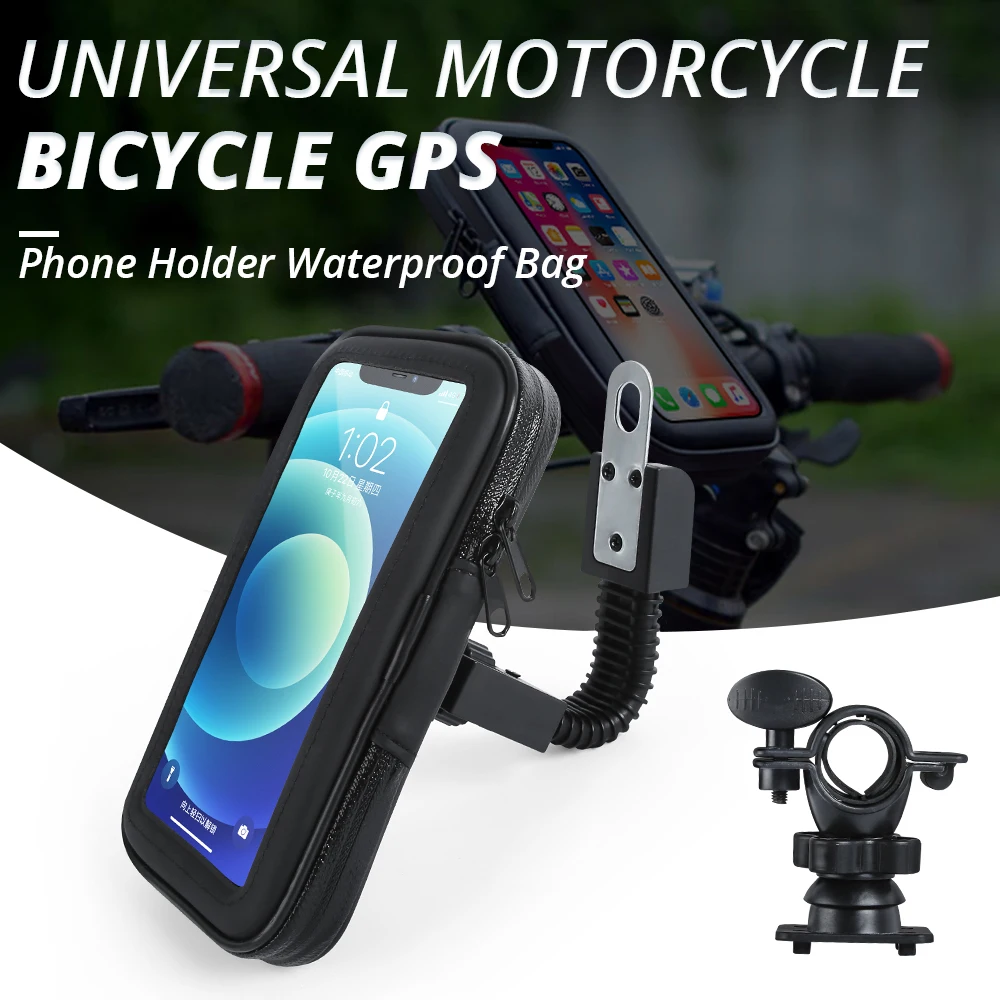 

Waterproof Universal Handlebar Cellphones GPS Stand Moto Telephone Holder Support Bicycle Phone Stand Mount Scooter Phone Bag