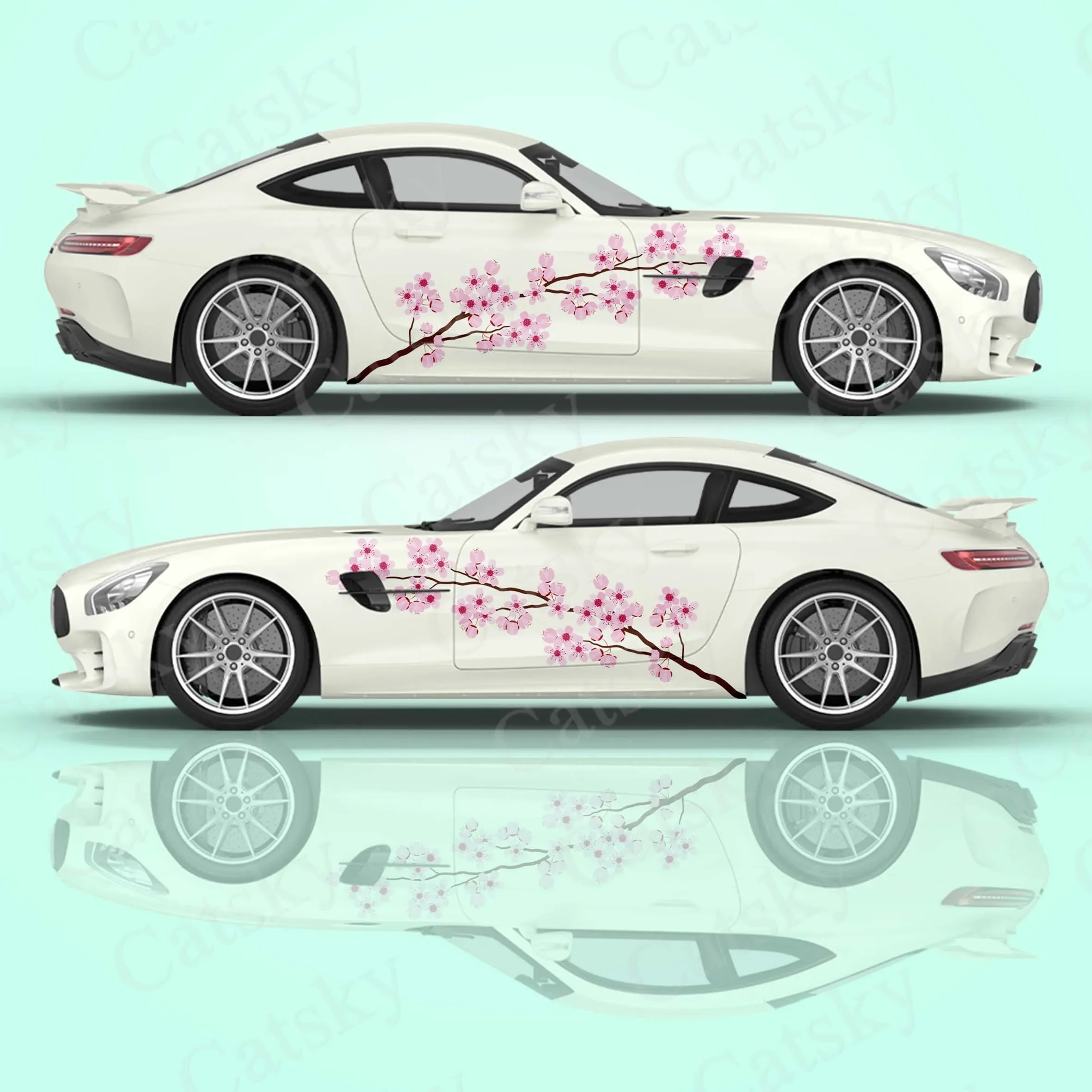 

Japanese Cherry Blossoms 2pcs Car Sticker for Universal Large Car Sticker for Univers, Car Stickers on The Left Right Sidesal