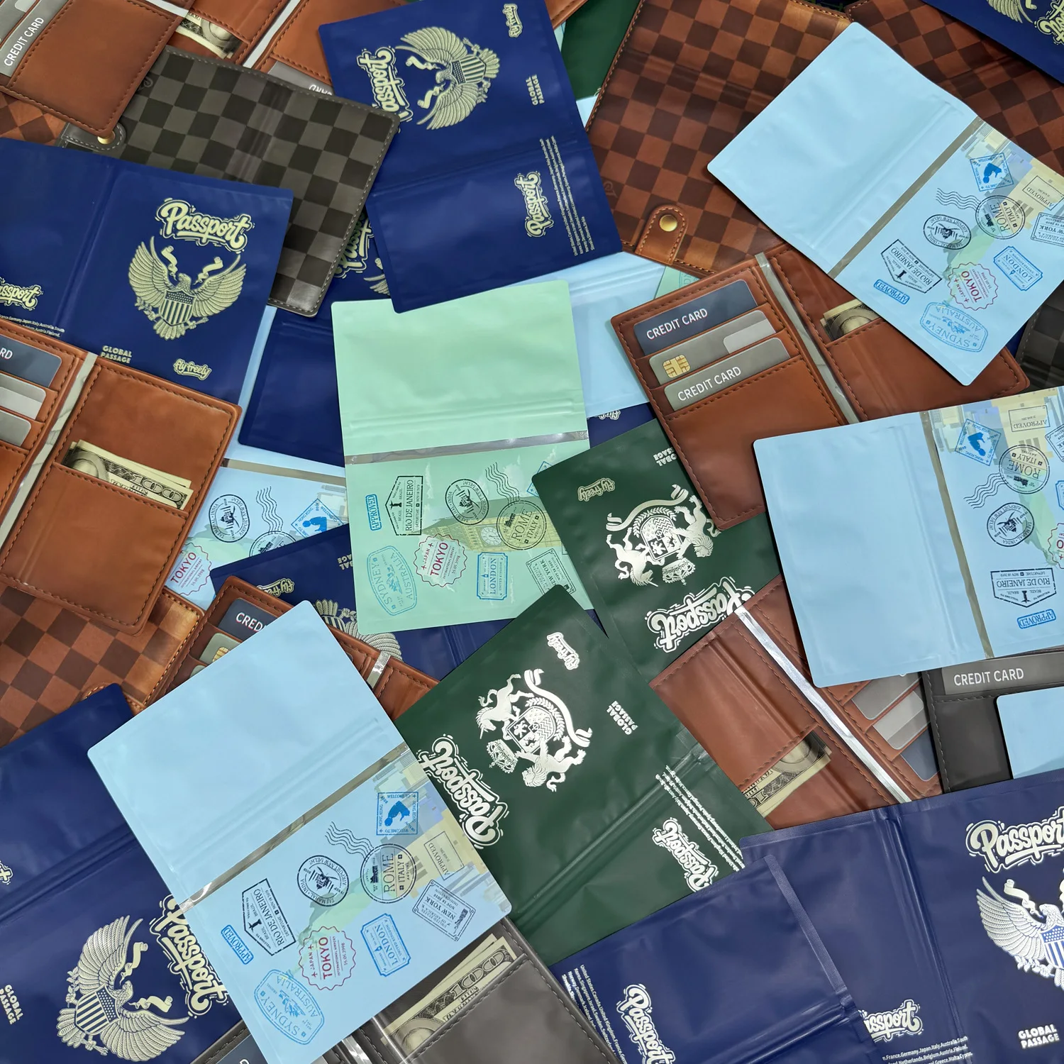 محفظة جواز السفر فيزا الدعامة الشكل 3.5 جرام على شكل خاص مختومة حقيبة الحلوى حلوى حقائب للهدايا 50 قطعة/الحزمة