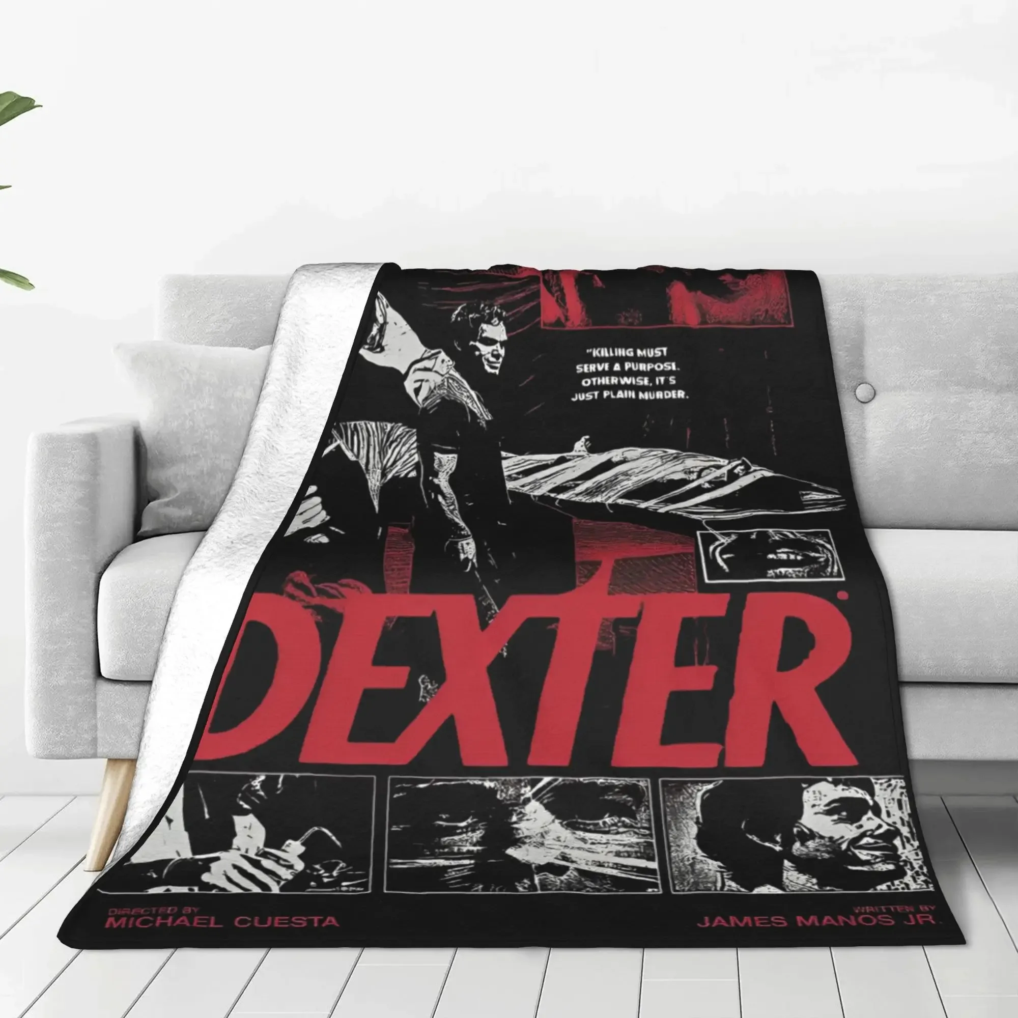 Dexter الدراما التلفزيونية مورغان بطانية محبوكة فيلم الرعب أفخم رمي بطانية أريكة تتحول لسرير مطبوعة لينة الدافئة المفارش #1